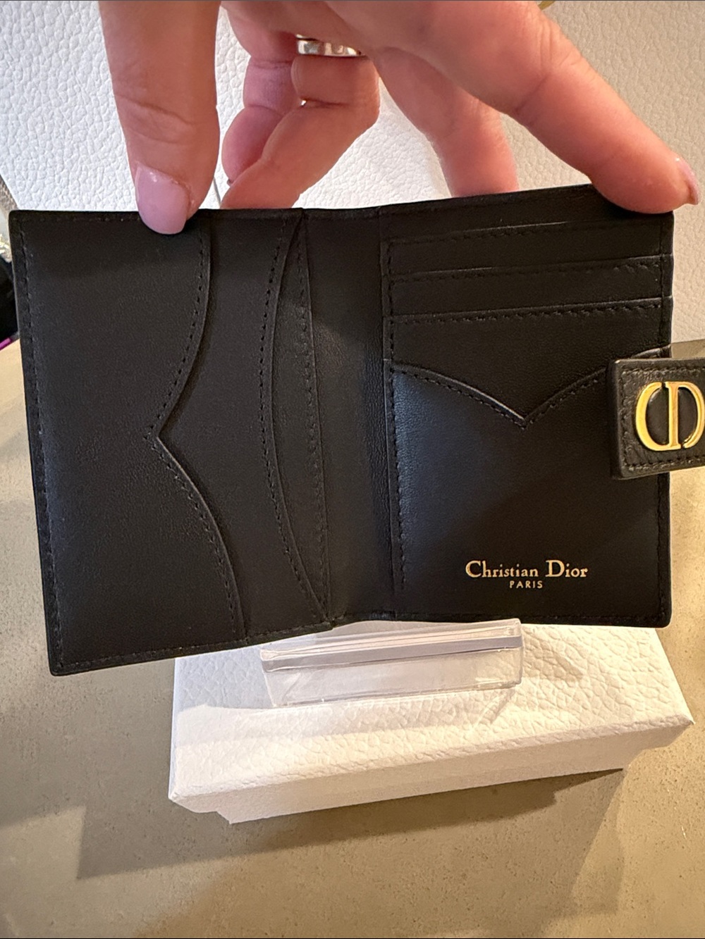 DIOR | ✨NEW✨ Dior Caro Dandelion Card Holder in Black Supple Cannage Calfskin - Picture 10 of 11